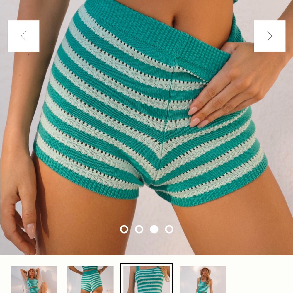 Anthropologie Blue and White High Waist Shorts